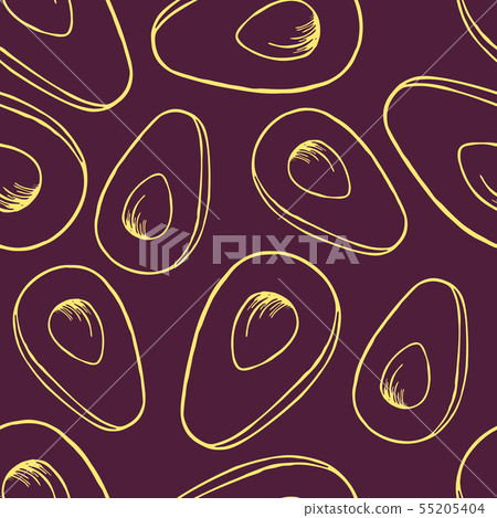 Avocado line seamless pattern 55205404