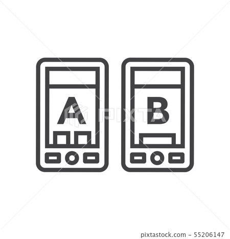 Testing, Trial, and Research Icon w A and B 55206147