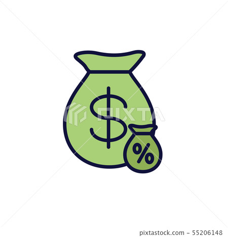 Tax concept with percentage paid, icon and income 55206148