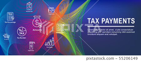 Tax concept - percentage paid, icon and income 55206149