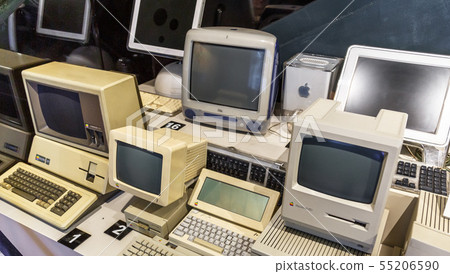 Istanbul, Turkey, 23 March 2019: Apple Macintosh Classic Personal computer Old original computer Istanbul, Turkey, 23 March 2019: Apple Macintosh Classic Personal computer Old original computer 55206590