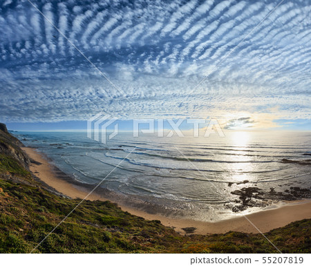 Evening ocean coast (Algarve, Portugal). Evening ocean coast (Algarve, Portugal). 55207819
