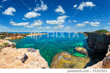 Sicily summer sea beach, Italy Sicily summer sea beach, Italy 55207831