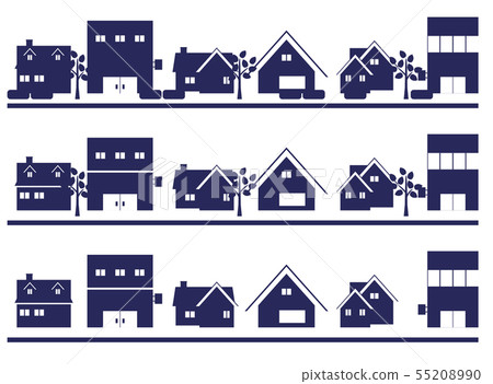 Street with tree trees (silhouette) Street with tree trees (silhouette) 55208990