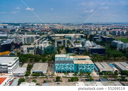 Singapore cityscape aerial view 55209519