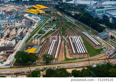 Singapore MRT Vehicle Base Aerial View Singapore MRT Vehicle Base Aerial View 55209520