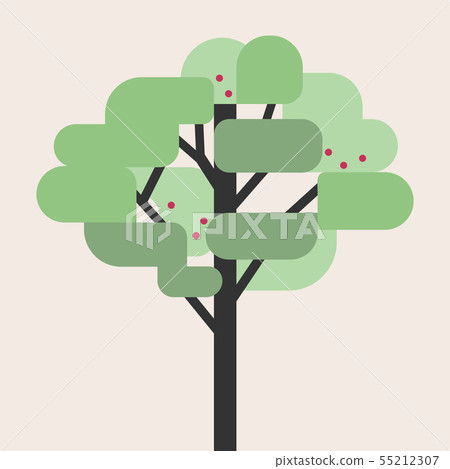 Tree flat style vector - Stock Illustration [55212307] - PIXTA