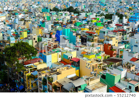 Colorful house from above Colorful house from above 55212740
