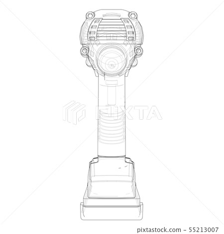 Electric cordless screwdriver. Vector 55213007