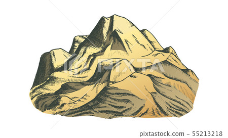 Color Snow Covering Mountain Landscape Hand Drawn Vector Color Snow Covering Mountain Landscape Hand Drawn Vector 55213218