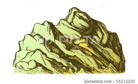 Color Summit Of Mountain Landscape Hand Drawn Vector Color Summit Of Mountain Landscape Hand Drawn Vector 55213220