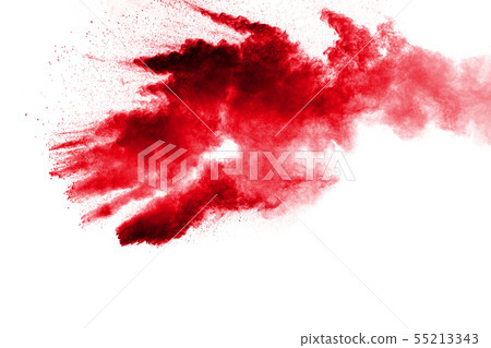 Abstract red dust splattered on white background. 55213343
