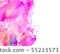 pink watercolor background, label 55213573
