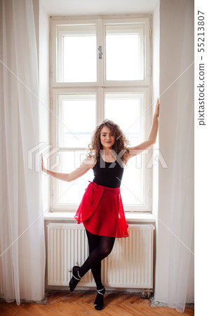 A portrait of young dance woman teacher indoors. Copy space. 55213807