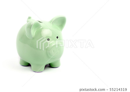 Green empty piggy bank Green empty piggy bank 55214319