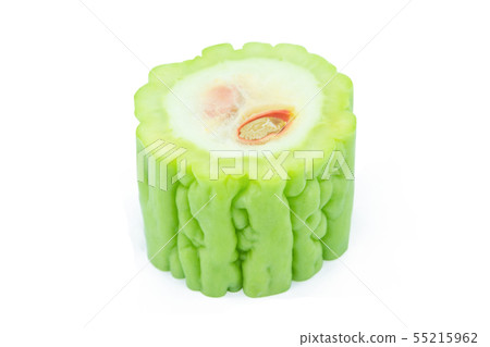 Slices of Bitter melon isolated on white Slices of Bitter melon isolated on white 55215962