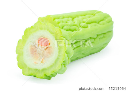 Slices of Bitter melon isolated on white Slices of Bitter melon isolated on white 55215964