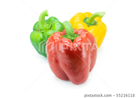 Yellow, Red, Green, bell pepper or sweet pepper or Yellow, Red, Green, bell pepper or sweet pepper or 55216118