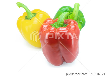 Yellow, Red, Green, bell pepper or sweet pepper or Yellow, Red, Green, bell pepper or sweet pepper or 55216121