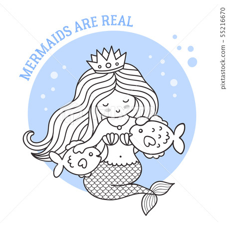 Mermaid with two fish. Mermaids are real. Mermaid with two fish. Mermaids are real. 55216670