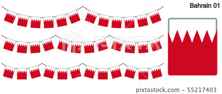 Garland of Bahrain flag vector data (bunting garland) Garland of Bahrain flag vector data (bunting garland) 55217403
