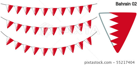 Garland of Bahrain flag vector data (bunting garland) Garland of Bahrain flag vector data (bunting garland) 55217404