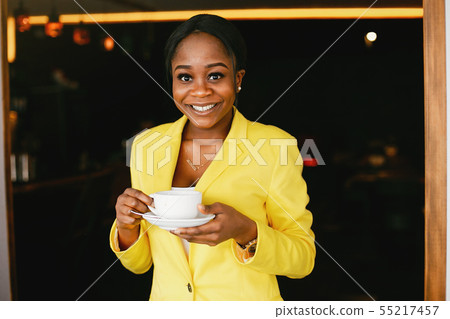 Stylish businesswoman working in a office 55217457
