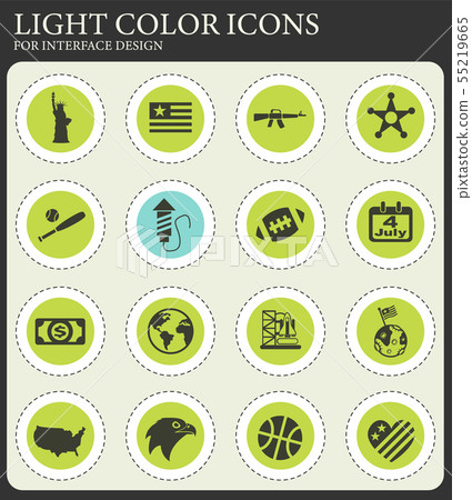 america icon set 55219665