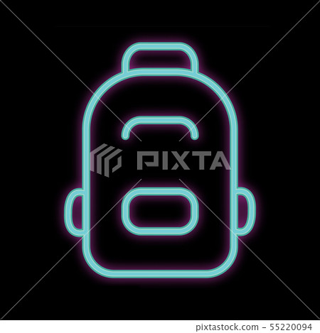 Neon icon school backpack in illuminated blue Neon icon school backpack in illuminated blue 55220094
