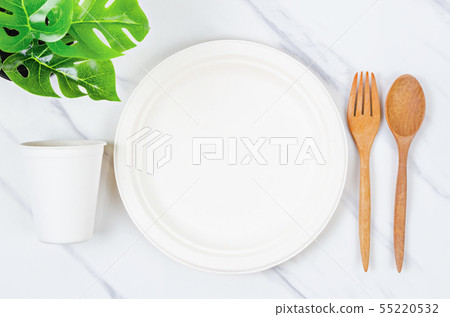 Eco friendly biodegradable paper dishes and glass 55220532