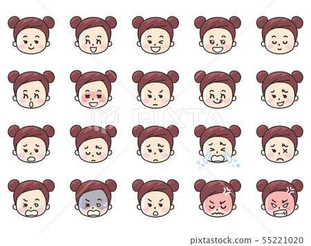 Facial expression of girls - Stock Illustration [55221020] - PIXTA