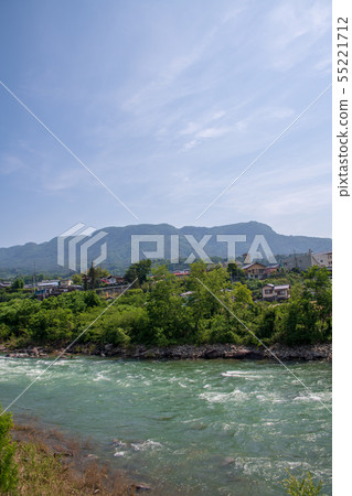 Scenery of Tone River Gunma Prefecture Minakami Town Landscape from Wataru Bridge Scenery of Tone River Gunma Prefecture Minakami Town Landscape from Wataru Bridge 55221712