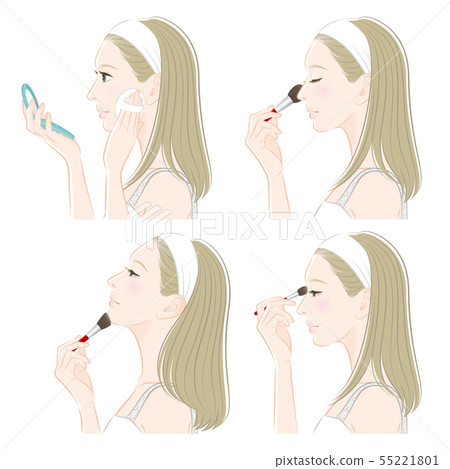 做構成的婦女的例證 做構成的婦女的例證 55221801