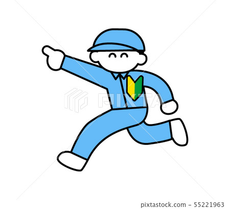 New face worker male pointing at diagonally up with smile (deformed) New face worker male pointing at diagonally up with smile (deformed) 55221963
