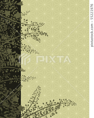 Japanese pattern Background material of autumn grass / vertical 02 / green Japanese pattern Background material of autumn grass / vertical 02 / green 55221976