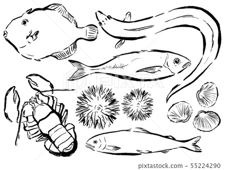 Brush-painted fish Brush-painted fish 55224290