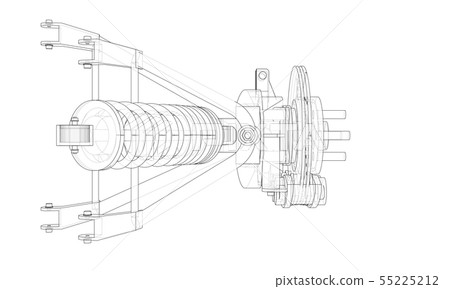 Car suspension with shock absorber. Vector Car suspension with shock absorber. Vector 55225212
