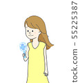 方便的風扇的女人 55225387