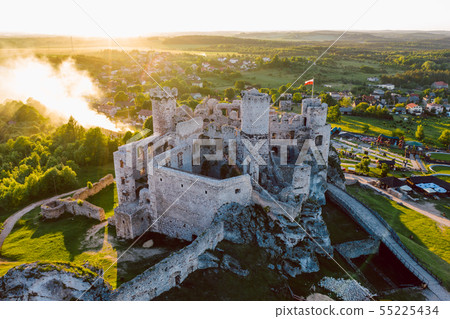 medieval castle ruins located in Ogrodzieniec, Poland 55225434