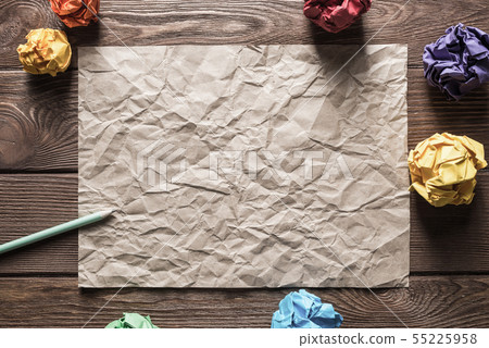 Concept of inspiration and creativity with paperballs. Place your text 55225958