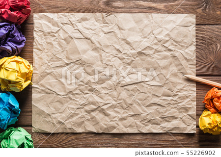 Concept of inspiration and creativity with paperballs. Place your text 55226902