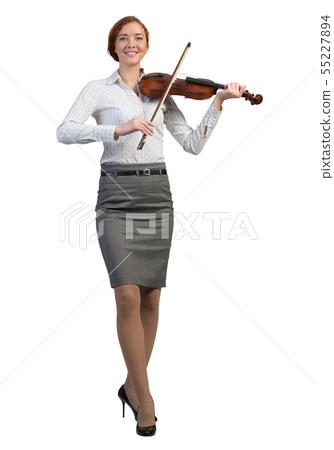 Businesswoman playing violin 55227894