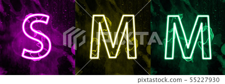 Neon light lettering of modern social media's term 55227930