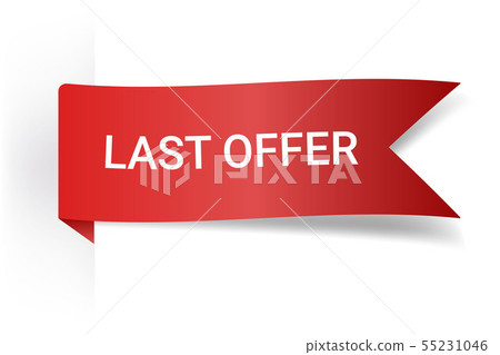 Last Offer Realistic Detailed Curved Paper Banner. Ribbons With Space For Text. Isolated On White Last Offer Realistic Detailed Curved Paper Banner. Ribbons With Space For Text. Isolated On White 55231046