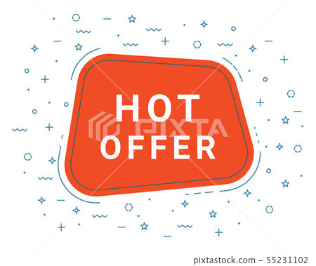 Hot Offer Speech Bubble Banner Sign, Design Template. Business Label Promo Offer. 55231102