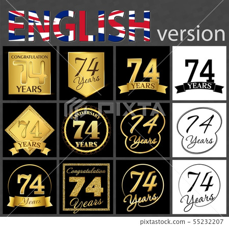 Set of number 74 templates Set of number 74 templates 55232207