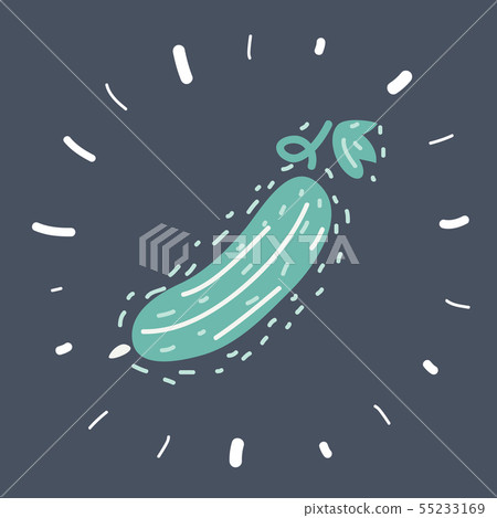Cucumber isolated on dark background. 55233169