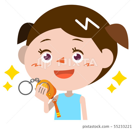 Girl who is relieved with a security buzzer 55233221