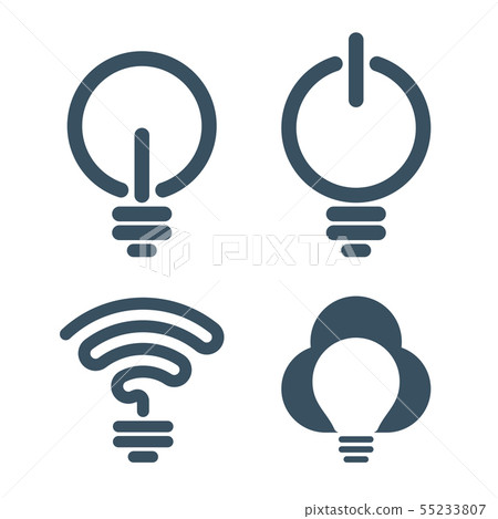 Bulb icons with information technology themes 55233807