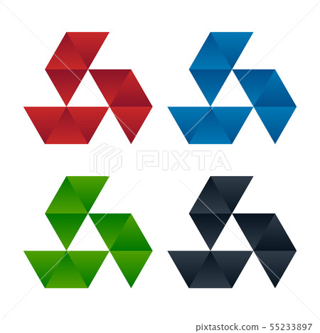 Vision icons with gradient triangle patterns Vision icons with gradient triangle patterns 55233897